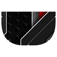 Gamer Tech Black Mesh Red Modern Shape Texture Geometric Pattern Make Up Case (Medium) from ArtsNow.com Side Right
