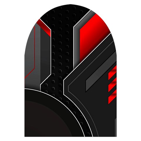 Gamer Tech Black Mesh Red Modern Shape Texture Geometric Pattern Microwave Oven Glove from ArtsNow.com Front