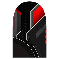 Gamer Tech Black Mesh Red Modern Shape Texture Geometric Pattern Microwave Oven Glove from ArtsNow.com Back