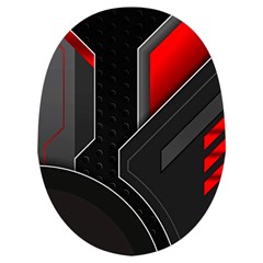 Gamer Tech Black Mesh Red Modern Shape Texture Geometric Pattern Microwave Oven Glove from ArtsNow.com Palm