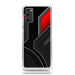 Gamer Tech Black Mesh Red Modern Shape Texture Geometric Pattern Samsung Galaxy S20 6.2 Inch TPU UV Case