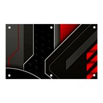 Gamer Tech Black Mesh Red Modern Shape Texture Geometric Pattern Banner and Sign 5  x 3 
