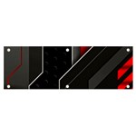 Gamer Tech Black Mesh Red Modern Shape Texture Geometric Pattern Banner and Sign 6  x 2 
