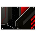Gamer Tech Black Mesh Red Modern Shape Texture Geometric Pattern Banner and Sign 6  x 4 