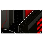 Gamer Tech Black Mesh Red Modern Shape Texture Geometric Pattern Banner and Sign 7  x 4 