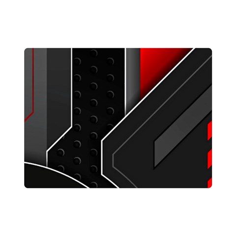 Gamer Tech Black Mesh Red Modern Shape Texture Geometric Pattern Premium Plush Fleece Blanket (Mini) from ArtsNow.com 35 x27  Blanket Front