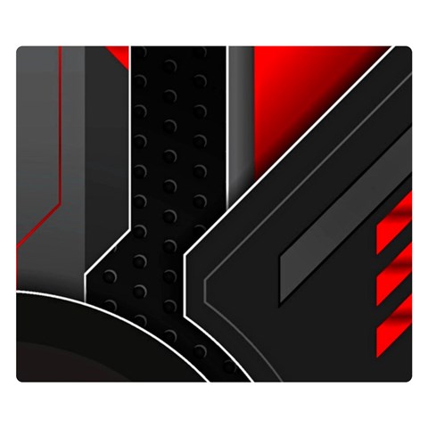Gamer Tech Black Mesh Red Modern Shape Texture Geometric Pattern Premium Plush Fleece Blanket (Small) from ArtsNow.com 50 x40  Blanket Front