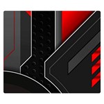 Gamer Tech Black Mesh Red Modern Shape Texture Geometric Pattern Premium Plush Fleece Blanket (Small)