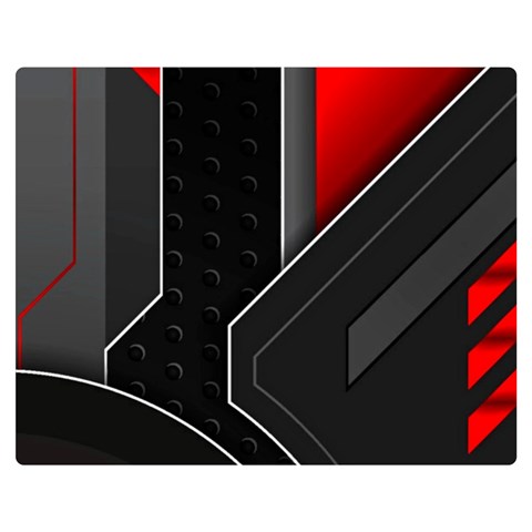 Gamer Tech Black Mesh Red Modern Shape Texture Geometric Pattern Premium Plush Fleece Blanket (Medium) from ArtsNow.com 60 x50  Blanket Front