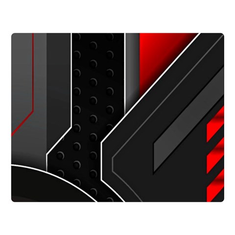 Gamer Tech Black Mesh Red Modern Shape Texture Geometric Pattern Premium Plush Fleece Blanket (Large) from ArtsNow.com 80 x60  Blanket Front