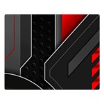 Gamer Tech Black Mesh Red Modern Shape Texture Geometric Pattern Premium Plush Fleece Blanket (Large)