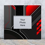 Gamer Tech Black Mesh Red Modern Shape Texture Geometric Pattern White Wall Photo Frame 5  x 7 