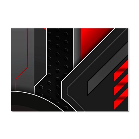 Gamer Tech Black Mesh Red Modern Shape Texture Geometric Pattern Crystal Sticker (A4) from ArtsNow.com Front