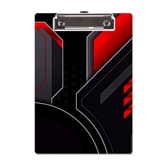 Gamer Tech Black Mesh Red Modern Shape Texture Geometric Pattern A5 Acrylic Clipboard from ArtsNow.com Front