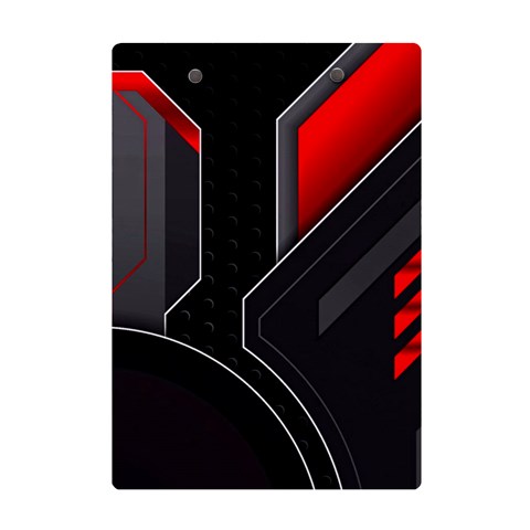 Gamer Tech Black Mesh Red Modern Shape Texture Geometric Pattern A5 Acrylic Clipboard from ArtsNow.com Back