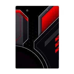 Gamer Tech Black Mesh Red Modern Shape Texture Geometric Pattern A5 Acrylic Clipboard from ArtsNow.com Back