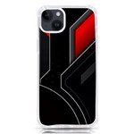 Gamer Tech Black Mesh Red Modern Shape Texture Geometric Pattern iPhone 14 Plus TPU UV Print Case