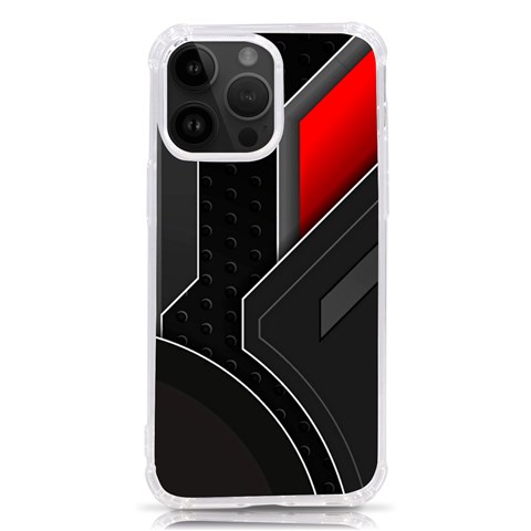Gamer Tech Black Mesh Red Modern Shape Texture Geometric Pattern iPhone 14 Pro Max TPU UV Print Case from ArtsNow.com Front