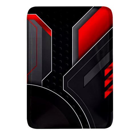 Gamer Tech Black Mesh Red Modern Shape Texture Geometric Pattern Rectangular Glass Fridge Magnet (4 pack) from ArtsNow.com Front