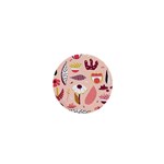 Scandinavian Flat Floral Background Coral Pink White Black Gold Pattern 1  Mini Magnets