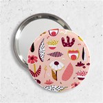 Scandinavian Flat Floral Background Coral Pink White Black Gold Pattern 2.25  Handbag Mirrors