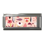 Scandinavian Flat Floral Background Coral Pink White Black Gold Pattern Superlink Italian Charm (9mm)