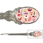Scandinavian Flat Floral Background Coral Pink White Black Gold Pattern Letter Opener