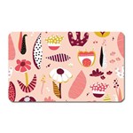 Scandinavian Flat Floral Background Coral Pink White Black Gold Pattern Magnet (Rectangular)