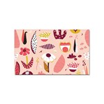 Scandinavian Flat Floral Background Coral Pink White Black Gold Pattern Sticker Rectangular (100 pack)
