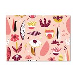 Scandinavian Flat Floral Background Coral Pink White Black Gold Pattern Sticker A4 (100 pack)