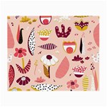 Scandinavian Flat Floral Background Coral Pink White Black Gold Pattern Small Glasses Cloth