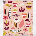 Scandinavian Flat Floral Background Coral Pink White Black Gold Pattern Canvas 8  x 10 