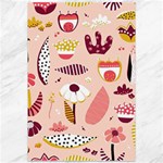 Scandinavian Flat Floral Background Coral Pink White Black Gold Pattern Canvas 12  x 18 