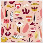 Scandinavian Flat Floral Background Coral Pink White Black Gold Pattern Canvas 20  x 20 