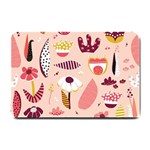 Scandinavian Flat Floral Background Coral Pink White Black Gold Pattern Small Doormat