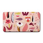 Scandinavian Flat Floral Background Coral Pink White Black Gold Pattern Medium Bar Mat