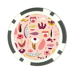 Scandinavian Flat Floral Background Coral Pink White Black Gold Pattern Poker Chip Card Guard (10 pack)
