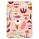 Scandinavian Flat Floral Background Coral Pink White Black Gold Pattern Removable Flap Cover (L)
