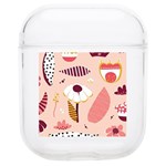 Scandinavian Flat Floral Background Coral Pink White Black Gold Pattern AirPods 1/2 Case