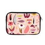 Scandinavian Flat Floral Background Coral Pink White Black Gold Pattern Apple MacBook Pro 13  Zipper Case