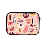 Scandinavian Flat Floral Background Coral Pink White Black Gold Pattern Apple MacBook Pro 15  Zipper Case