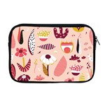 Scandinavian Flat Floral Background Coral Pink White Black Gold Pattern Apple MacBook Pro 17  Zipper Case