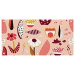 Scandinavian Flat Floral Background Coral Pink White Black Gold Pattern Banner and Sign 4  x 2 