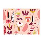 Scandinavian Flat Floral Background Coral Pink White Black Gold Pattern Crystal Sticker (A4)