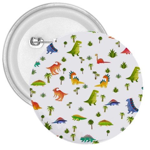 Baby Dino Seamless Pattern 3  Buttons from ArtsNow.com Front
