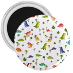 Baby Dino Seamless Pattern 3  Magnets
