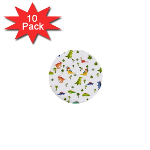 Baby Dino Seamless Pattern 1  Mini Buttons (10 pack)  from ArtsNow.com Front
