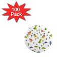 Baby Dino Seamless Pattern 1  Mini Magnets (100 pack) 
