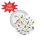 Baby Dino Seamless Pattern 1.75  Buttons (100 pack) 