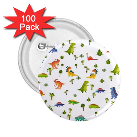 Baby Dino Seamless Pattern 2.25  Buttons (100 pack)  from ArtsNow.com Front